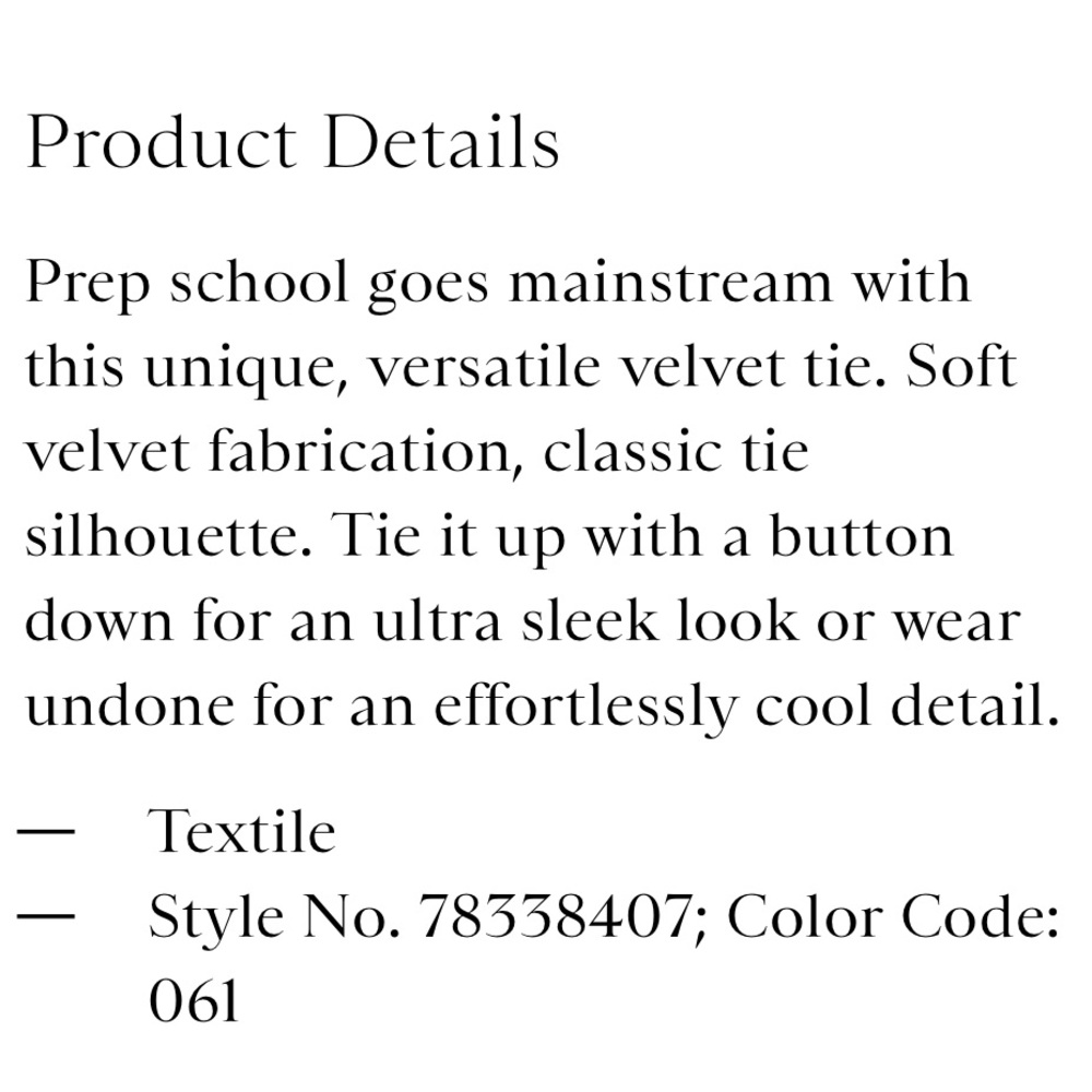 FREE PEOPLE BNWT 
Vaughn Velvet Tie - Picture 2 of 8